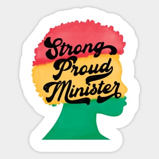 Strong Proud Church Minister Afro Black History Month Sticker